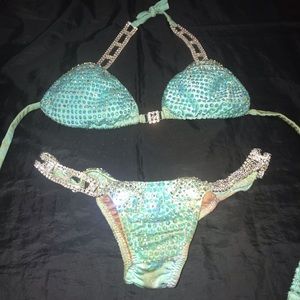 Light blue competition bikini